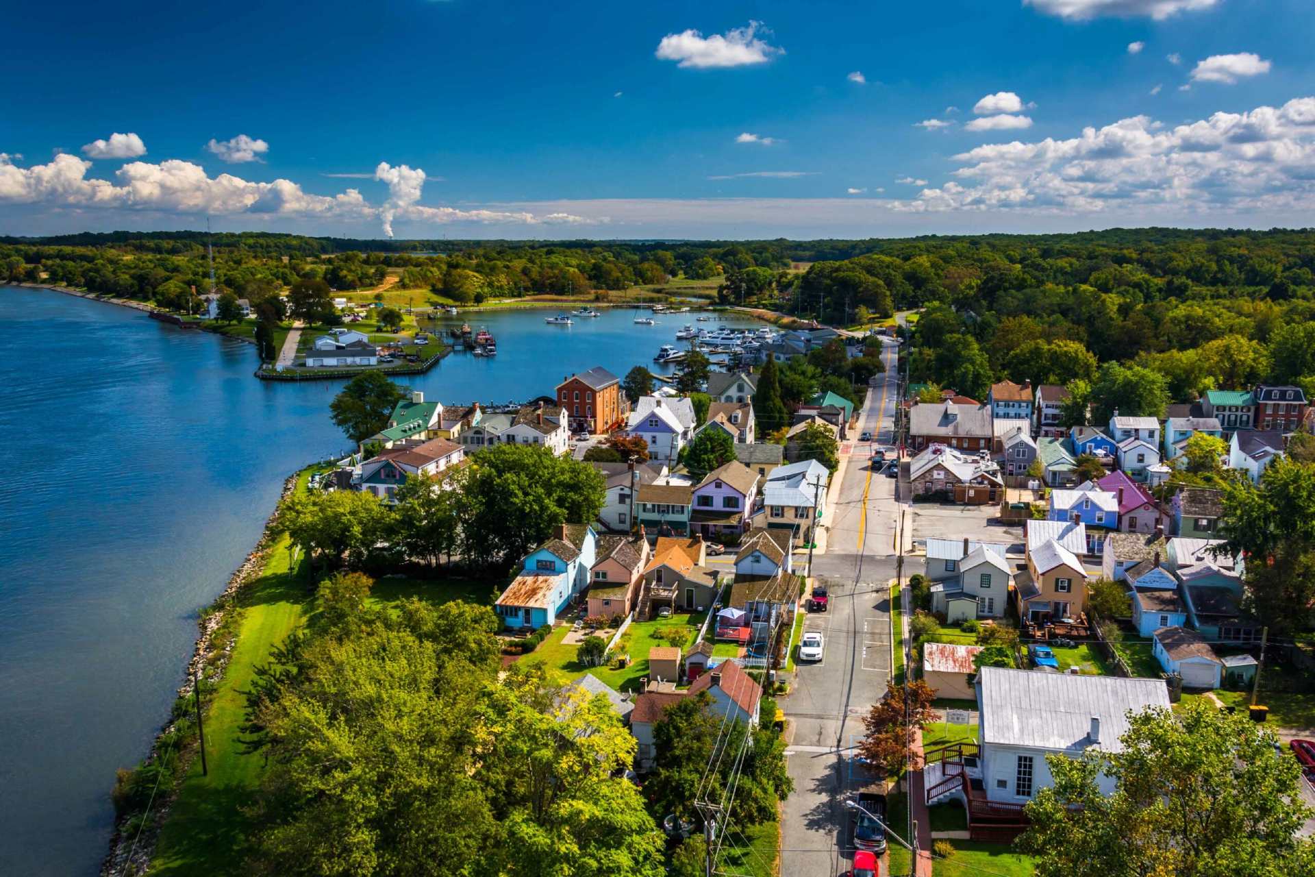 Aerial view of Chesapeake Bay coastline
